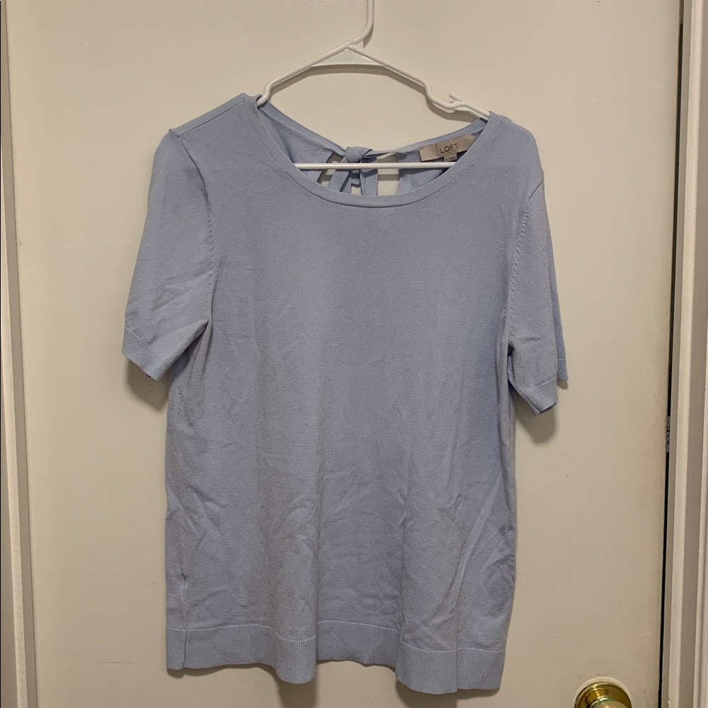 LOFT Soft Blue Knit Top